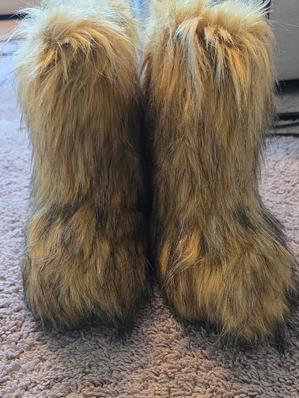Kids Faux Fur Boots in Golden Brown - Cozy Winter Shoes